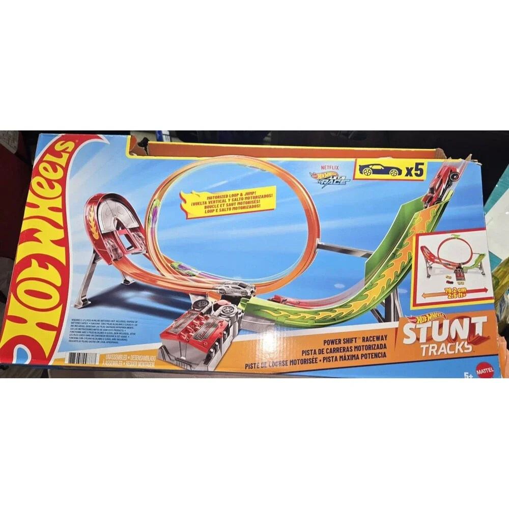 Hot Wheels Action Power Shift Motorized Raceway Track Playset Booster 5 Car in 1